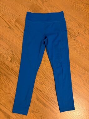 Zyia Active High-Waist Blue Leggings with Pockets